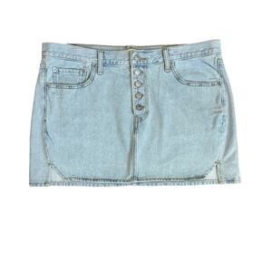 Levi's Cotton Twisted Icon Mini Button-Fly Denim Skirt Light Wash NEW Size 34